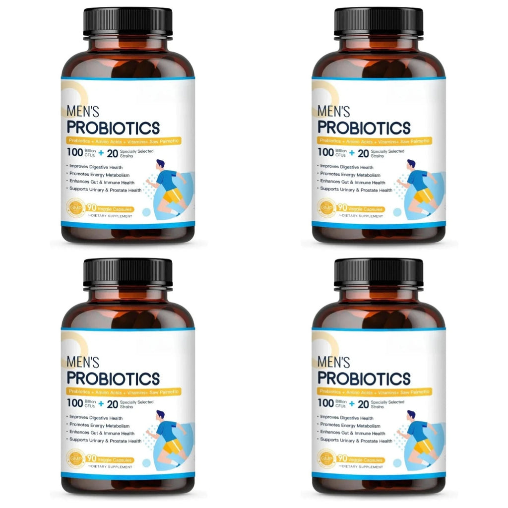 Men’s Probiotic Supplement 100 Billion CFU 20 Strains Prebiotics Digestive Enzymes Vitamins Gut Health Daily Wellness 90 Count Healthy supplements
