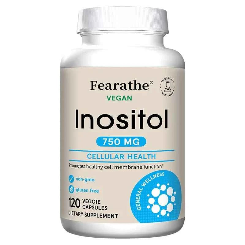 Inositol 750mg Capsules, Pure Inositol Supplement, Support Female Body Wellness, Immune, Metabolic Balance & Relaxed Mood