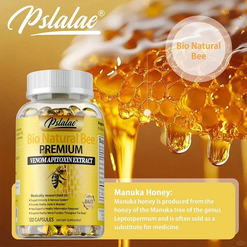 Natural Bee Venom Extract Capsules - Glucosamine Chondroitin Supplement Relieves Joint Pain and Stiffness, Promotes Bone Health Healthy supplements