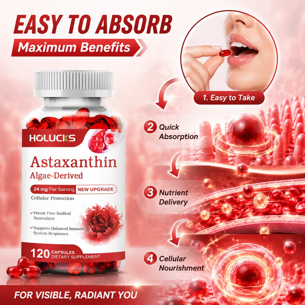 Astaxanthin 24mg Supplement, for Cardiovascular Health, Anti-aging,Support Eye,Skin,Joint, Heart & Immune Health, Antioxidant Healthy supplements