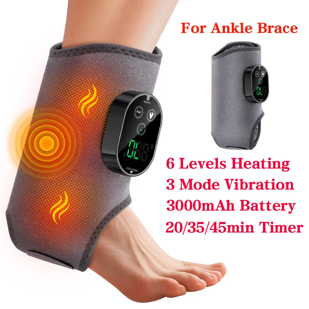 Electric Ankle Massager Hot Compress Vibration Ankle & Wrist Massage Wrap for Joint Protection Ankle Support Brace Wristband Healthy supplements