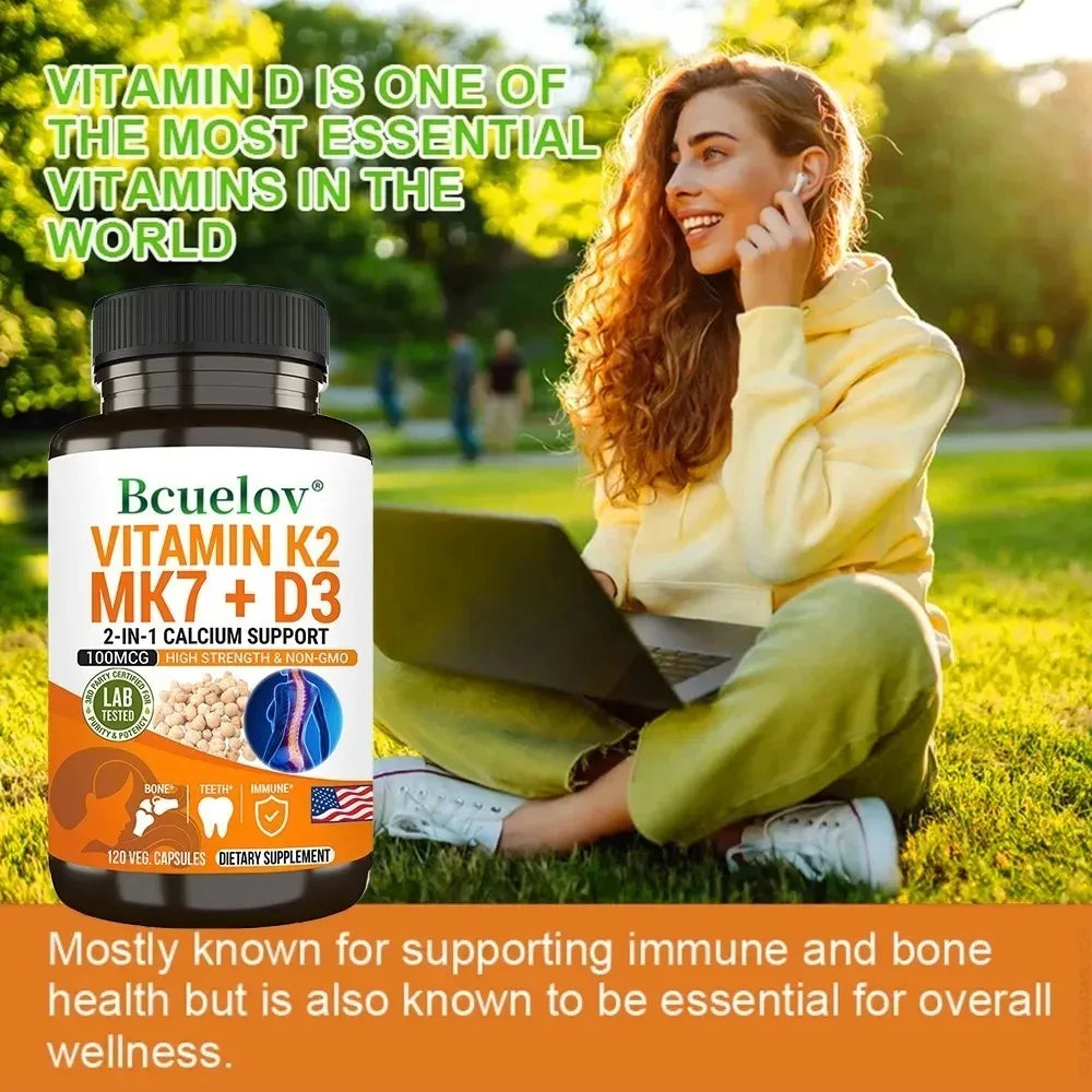 Natural Vitamin D3 K2 Softgels for Heart, Joint and Bone Health, D3 K2 Multivitamin Supplement Healthy supplements