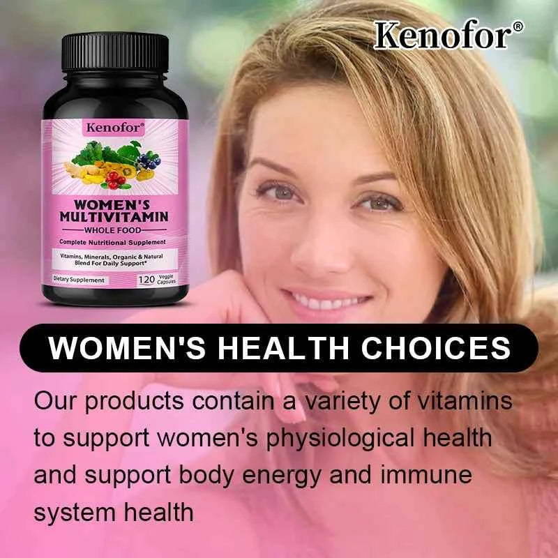 Women's Complete Multivitamin Multimineral Capsules - Hair Skin Nails & Joint Support, Heart Brain Immune Health, 120 Counts