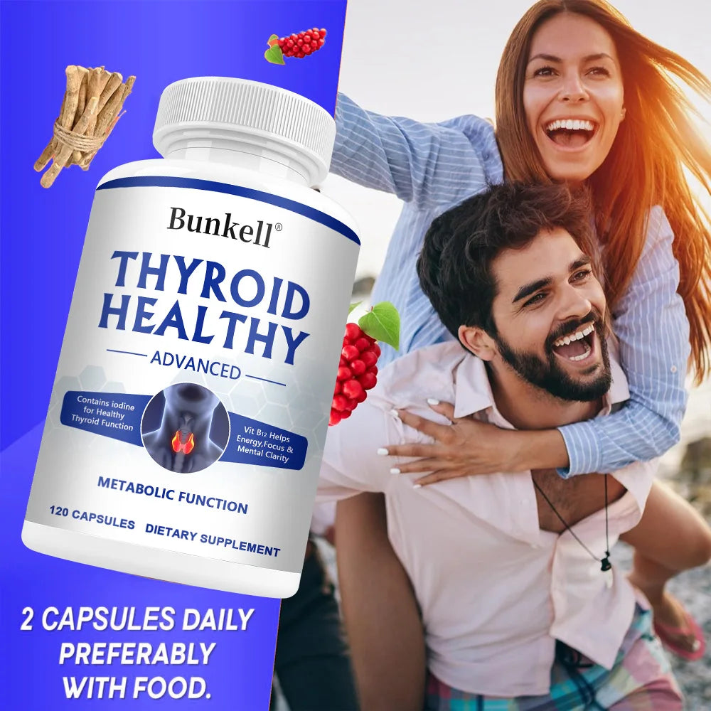 Thyroid Support Supplement for Women and Men, with Iodine, B12 and L-Tyrosine, Supports Hormone Health, Energy and Metabolism Healthy supplements
