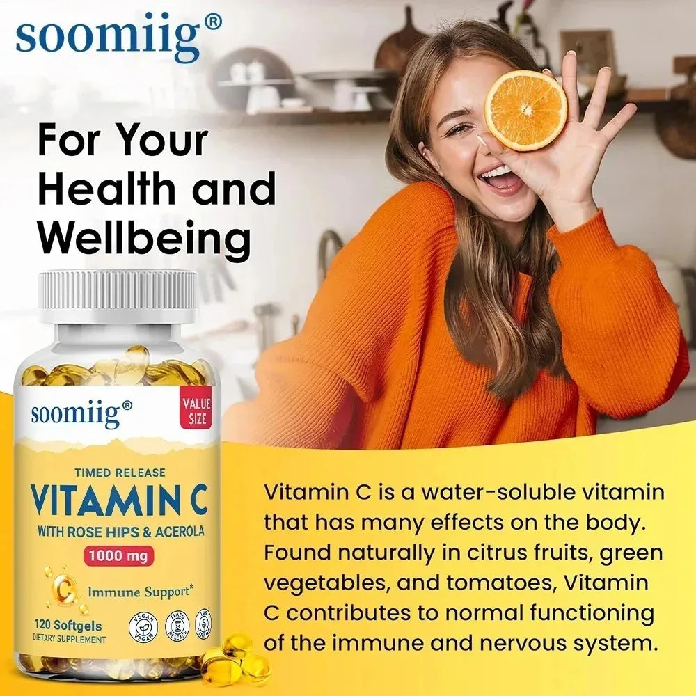 Vitamin C Capsules 1000mg - Immune System and Collagen Booster, Skin Health, Anti-aging Antioxidant Supplements Healthy supplements