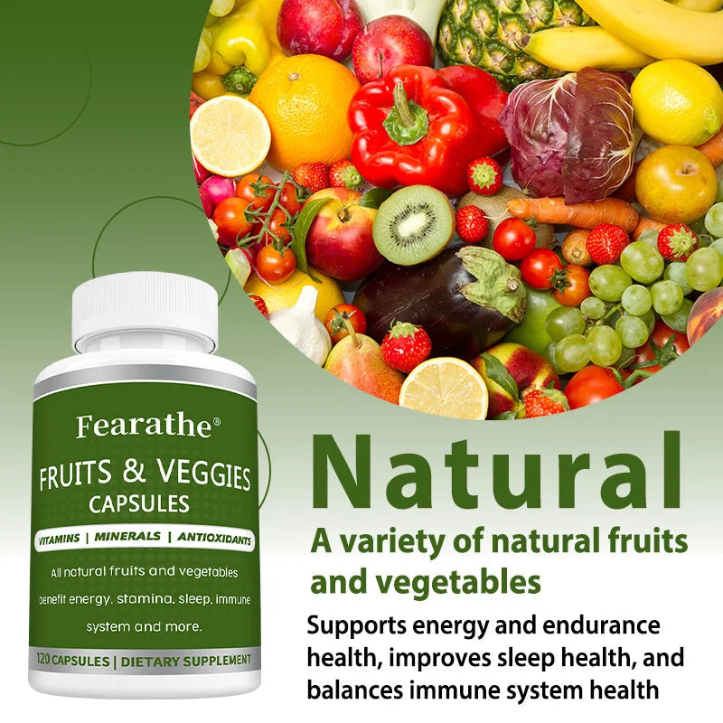 Whole Food Vitamin Mineral Supplement, Fruit Vegetable Extract, Support Digestion, Mental Clarity, Immunity & Full Body Health Healthy supplements