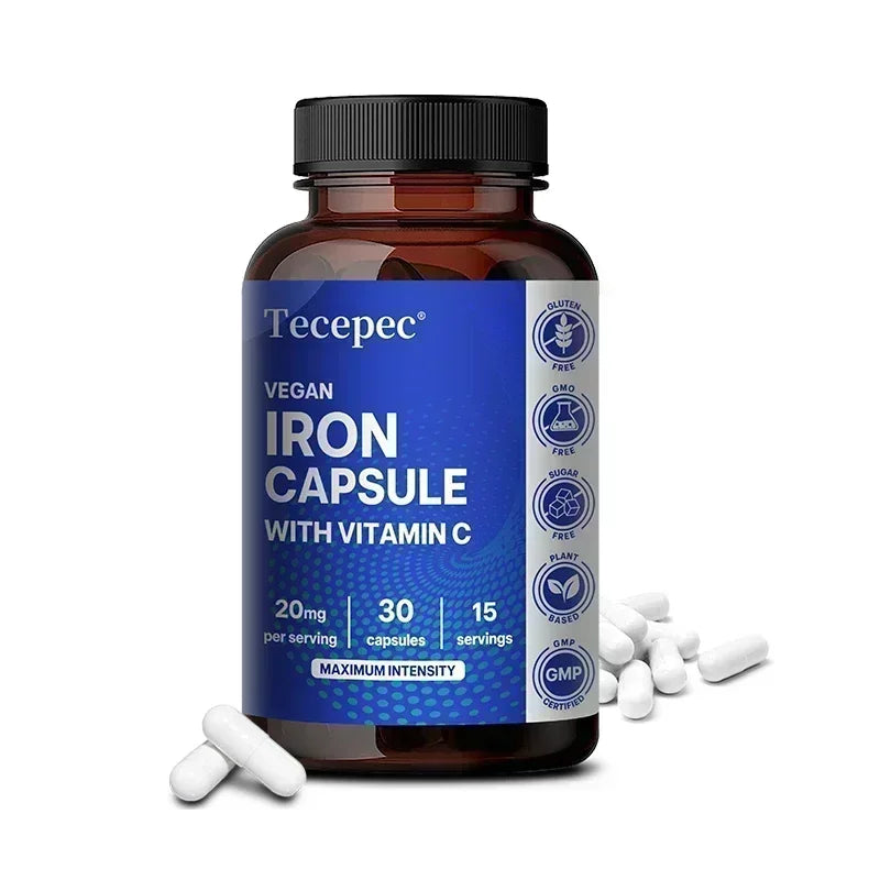 Iron Supplement with Vitamin C - Supports Energy Production, Immune Health, Oxygen Transport & Daily Wellness, Stomach-Friendly Healthy supplements