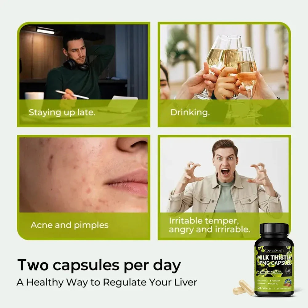 Milk Thistle Liver Cleanse Detox Health Supplement, Supports Healthy Liver Function Men & Women, Boosts Immunity, Antioxidant Healthy supplements