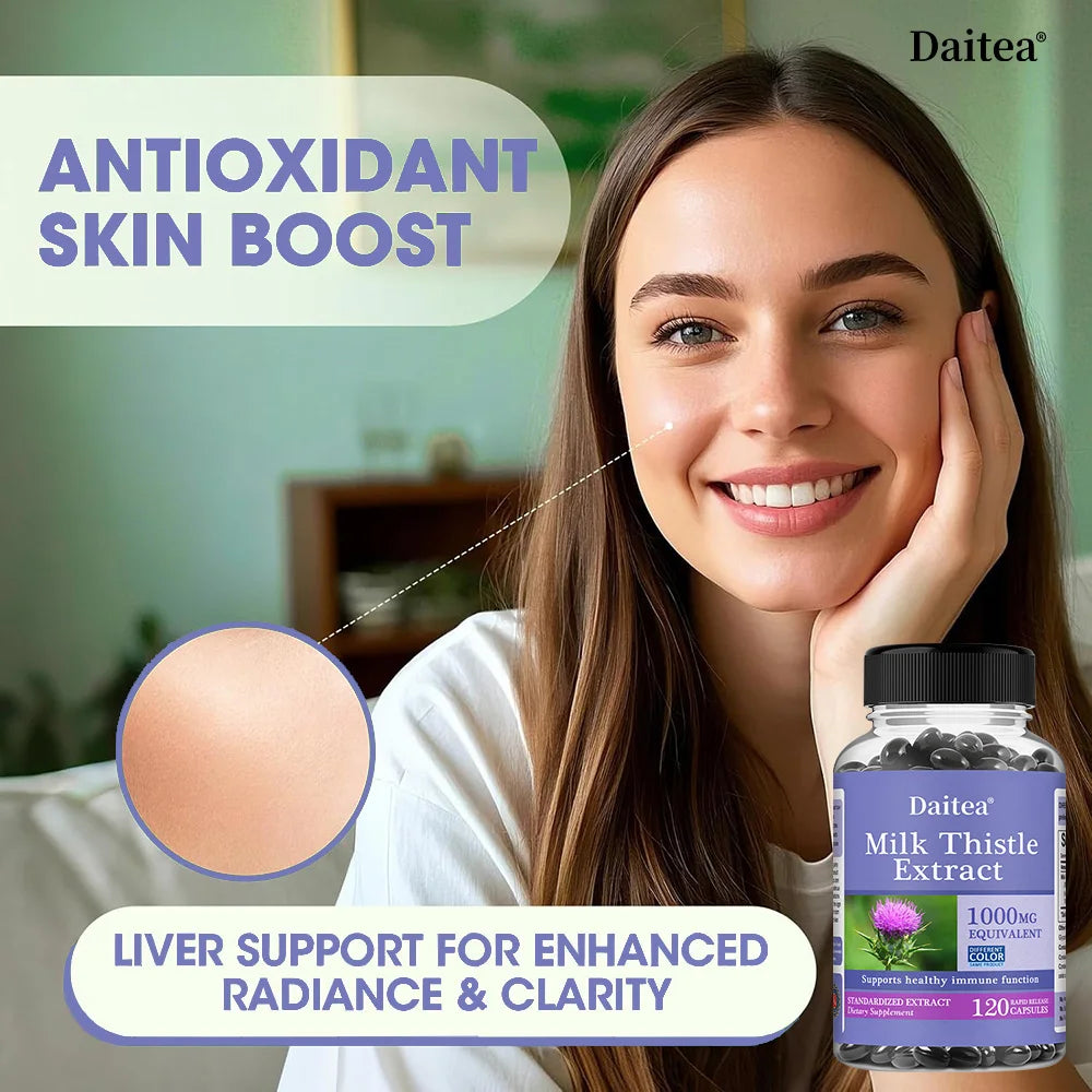 Natural Milk Thistle Supplement - Detoxifying and Cleansing for Men and Women, Liver Health and Supports Liver Function Healthy supplements