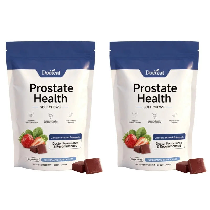 Men's Daily Prostate Health Supplement – Plant Sterols Beta-Sitosterol Zinc Vitamin C Selenium 60 Soft Chews Pomegranate-Berry Healthy supplements