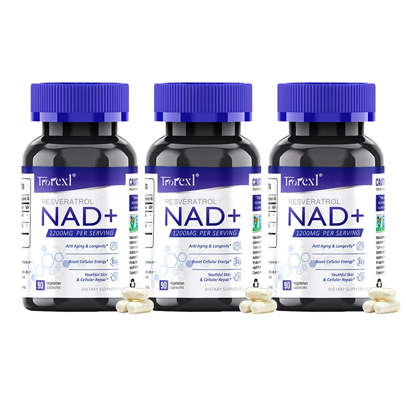 NAD + Resveratrol Supplement NAD Plus Boosting - Supports Cellular Energy, Anti-aging, Metabolism, Skin Health Healthy supplements