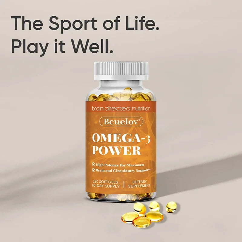 Omega-3 Fish Oil - High-Potency EPA & DHA Supplement for Men & Women, Supports Heart, Joint, Brain Health, Non-GMO, Gluten-Free Healthy supplements