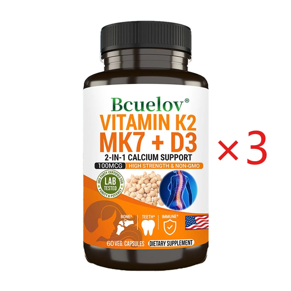 Natural Vitamin D3 K2 Softgels for Heart, Joint and Bone Health, D3 K2 Multivitamin Supplement Healthy supplements