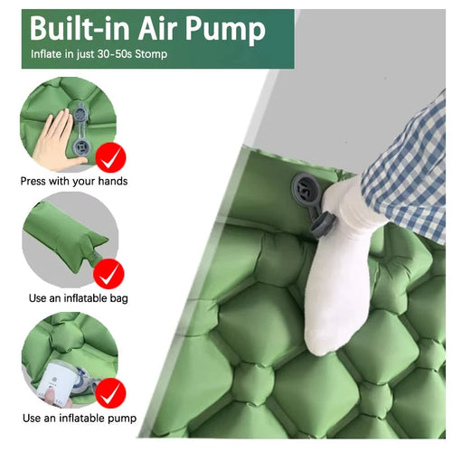 190*60cm Outdoor Camping Inflatable Mattress Sleeping Pad With Pillows Ultralight Air Mat Built In Inflator Pump Hiking RV Healthy supplements