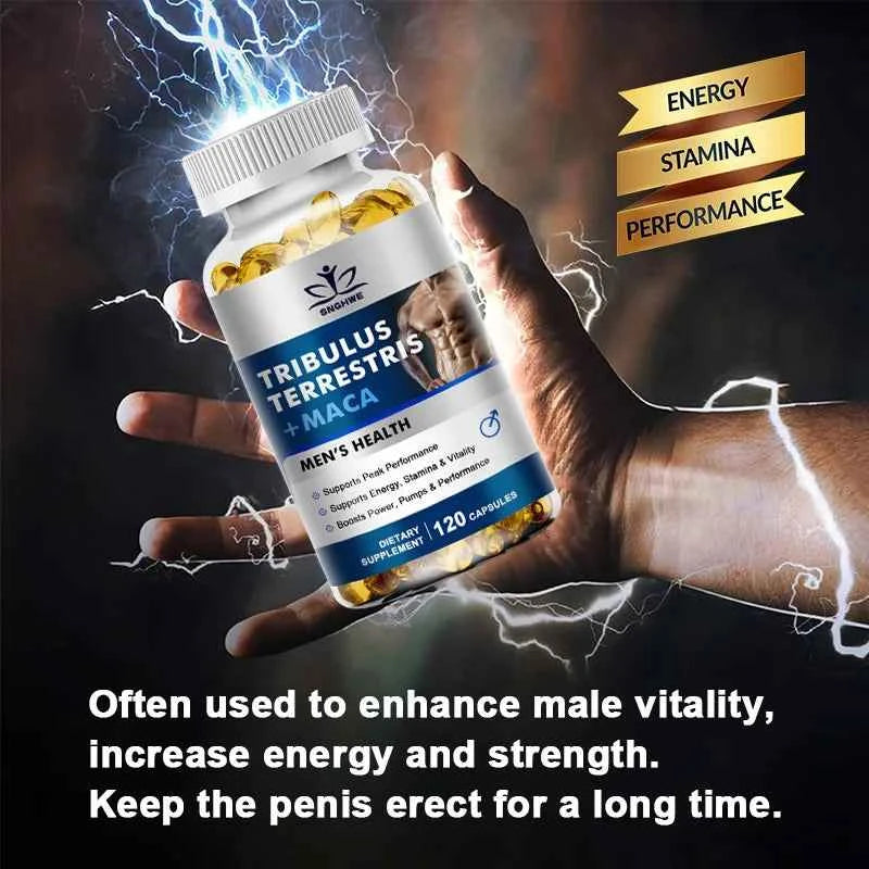 2PCS Men's L-Arginine Endurance Tribulus Terrestris Capsules Male and Female Supplements-Muscle Mass, Endurance and Vitality