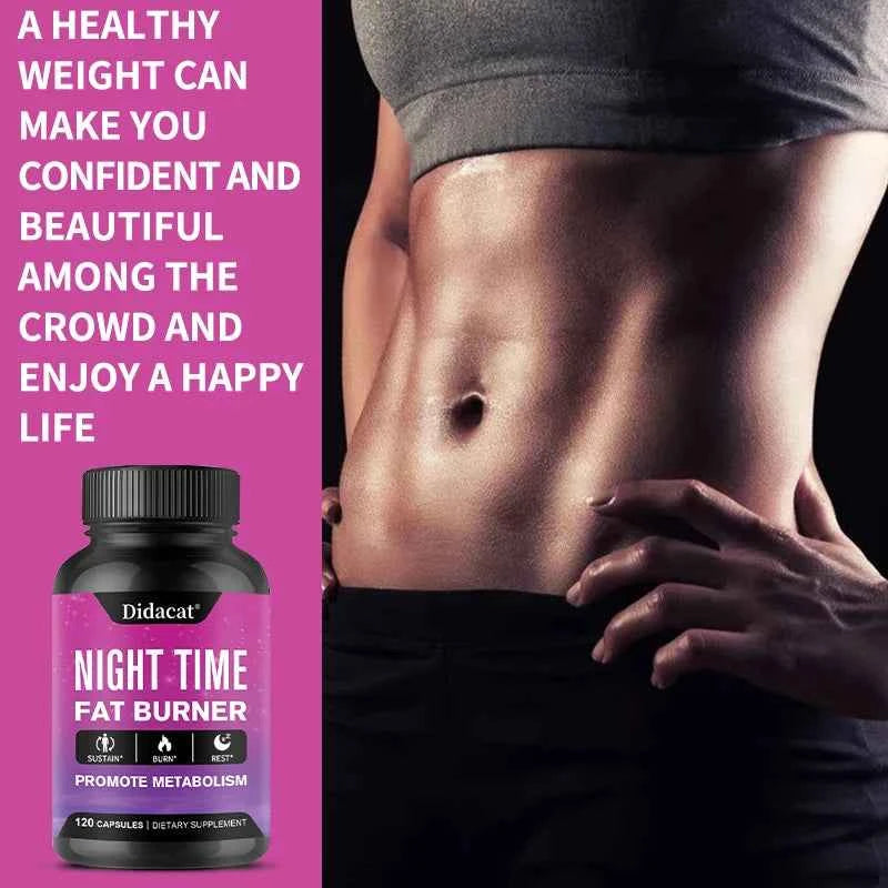 Nighttime Fat Burner - Boosts Metabolism, Suppresses Appetite, Promotes Sleep, Healthy Weight Management Supplement