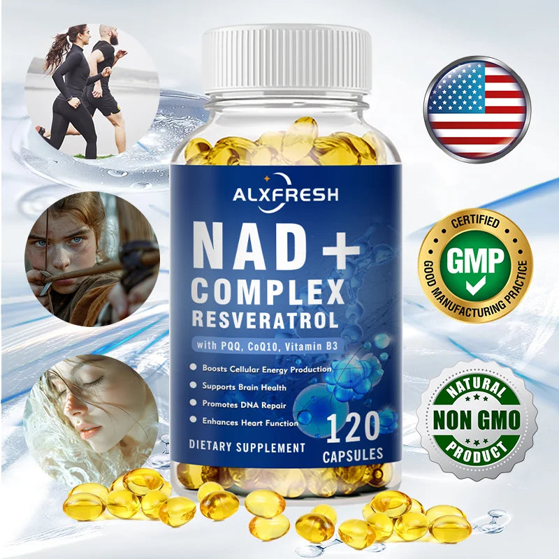 NAD Supplement Extra Strength for Women & Men, Resveratrol, PQQ, CoQ10 & Vitamin B3 – Energy Antioxidant,Cell Health Support Healthy supplements