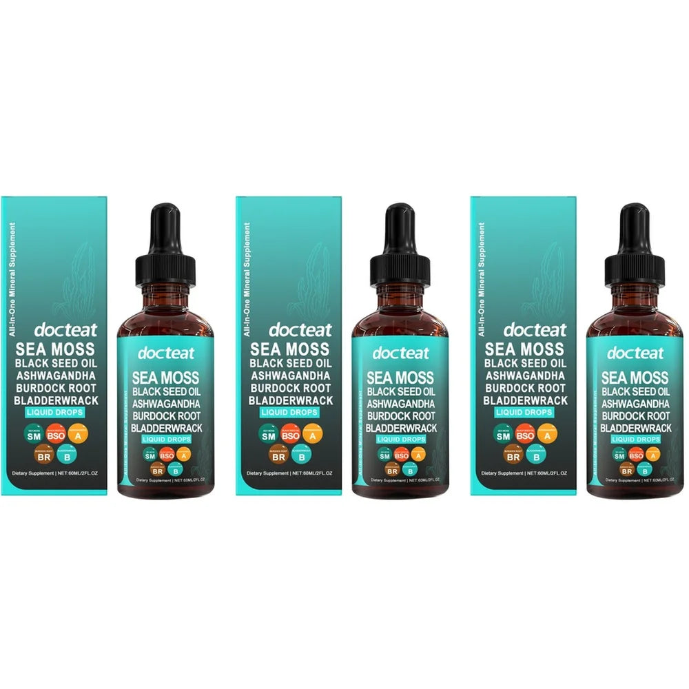 Docteat Sea Moss Liquid Drops 60ML Intestinal Health Digestion Skin Moisture Immune Support Nutritional Supplement Healthy supplements