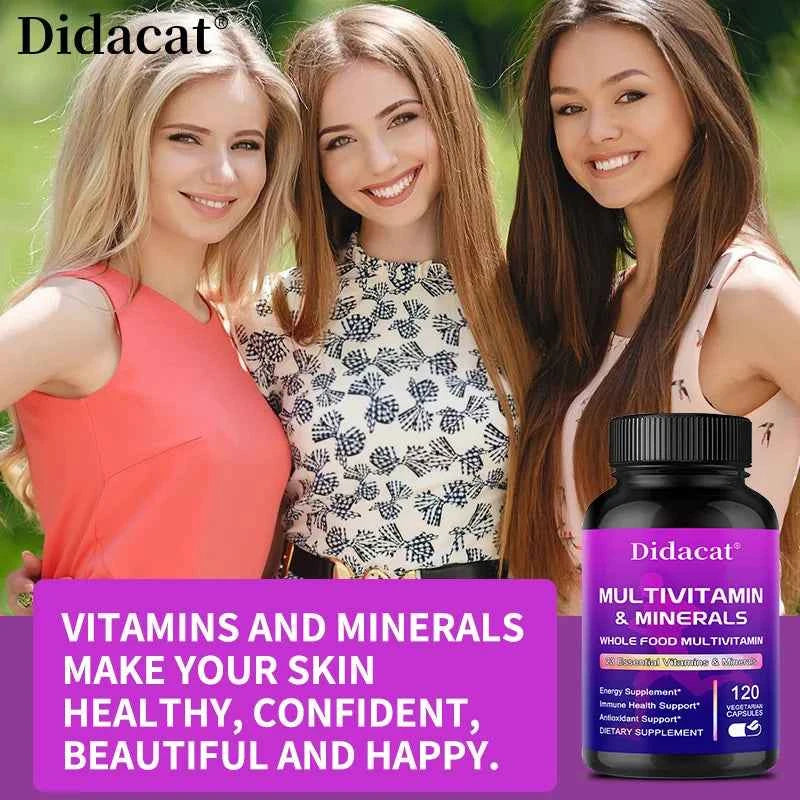 Whole Food MultiVitamin and Minerals - 120 Multivitamins for Women and Men, Powerful Antioxidants for Digestive Support