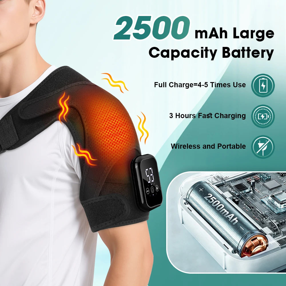 Electric Heating Shoulder Brace Vibration Hot Compress Shoulder Massage Support Belt Strap For Joint Brace Care Muscle Relaxatio Healthy supplements