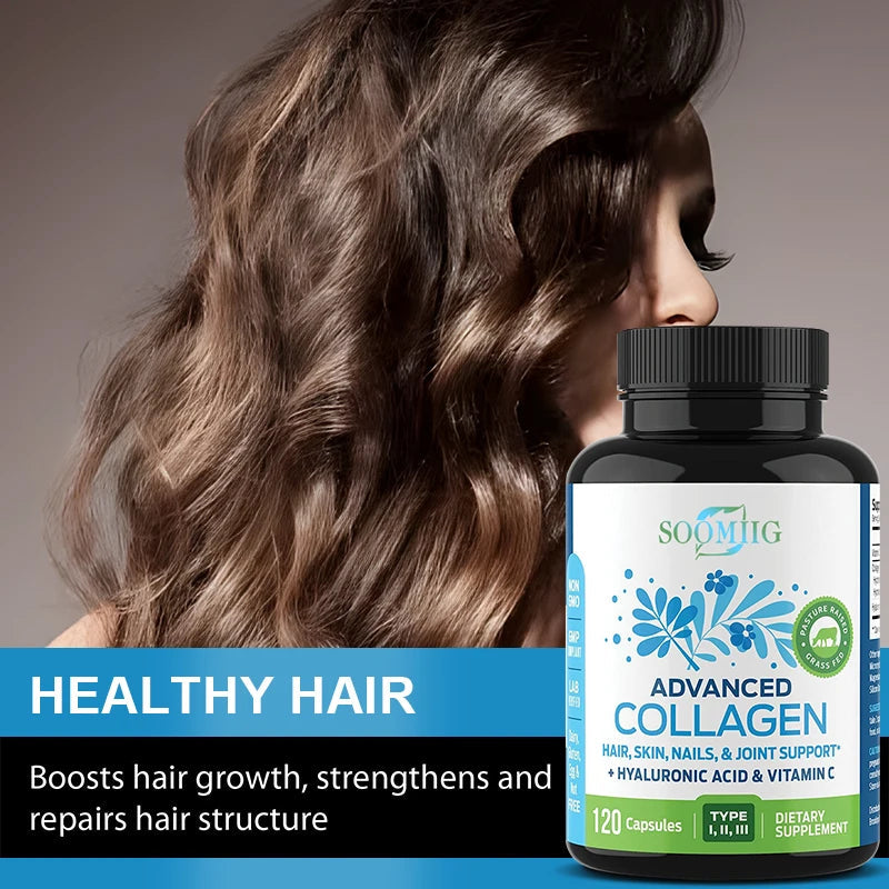 Multi Collagen Capsules, Hydrolyzed Collagen Supplement for Hair Skin Nails Joint & Bone Health, Anti-Aging Antioxidant Support Healthy supplements