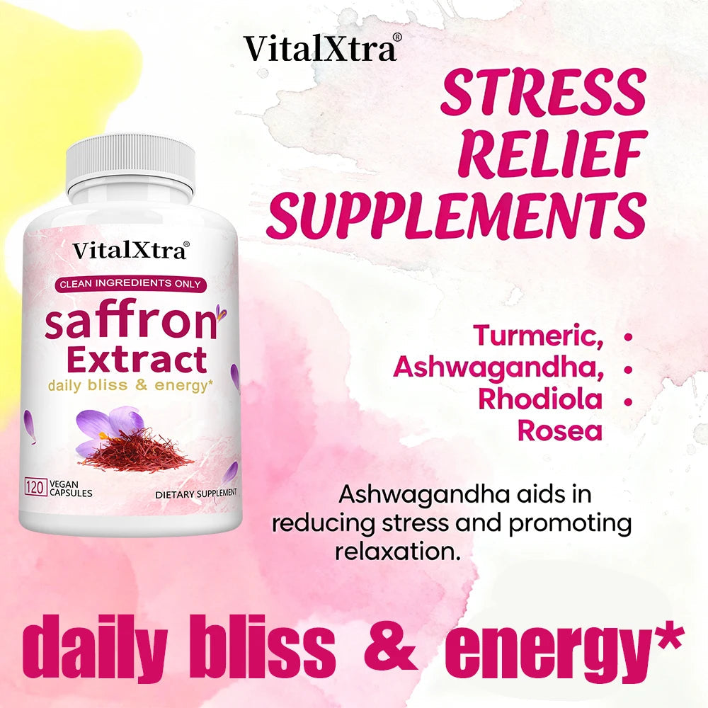 Saffron Extract Capsules Supplements for Women & Men - Premium Saffron Supplements - Mood Support, Improve Eye Health Healthy supplements