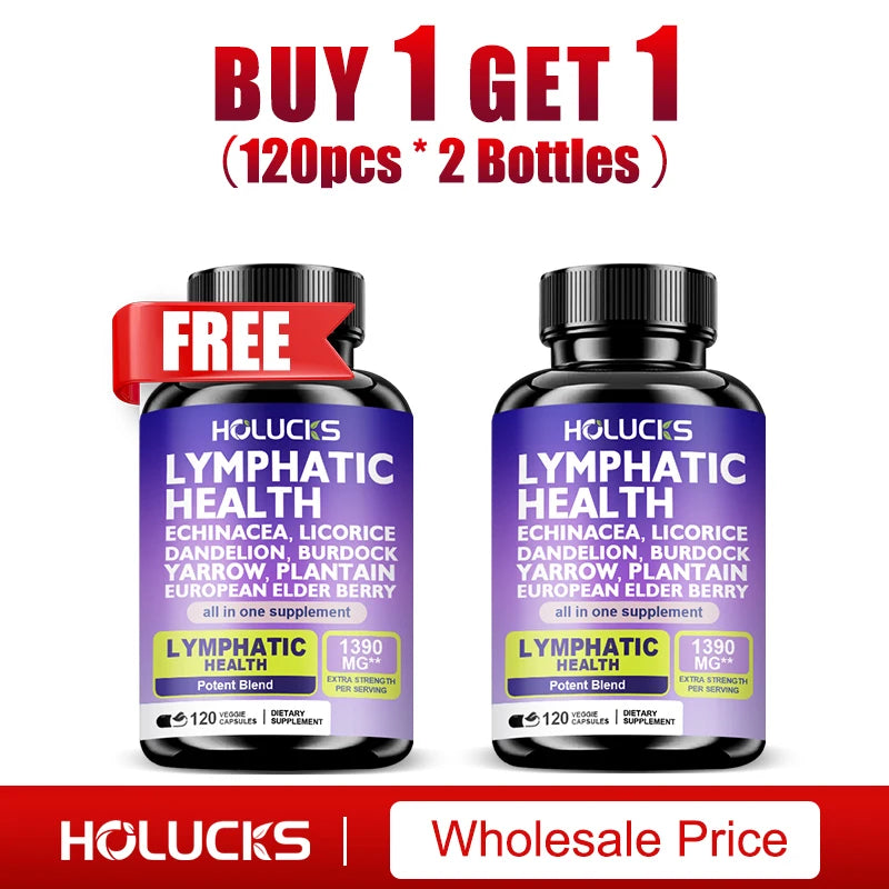 Buy 1 Get 1 Free! Premium Lymphatic Health Supplement, for Reduces Swelling, Boosts Immune Defense & Healthy Fluid Circulation Healthy supplements