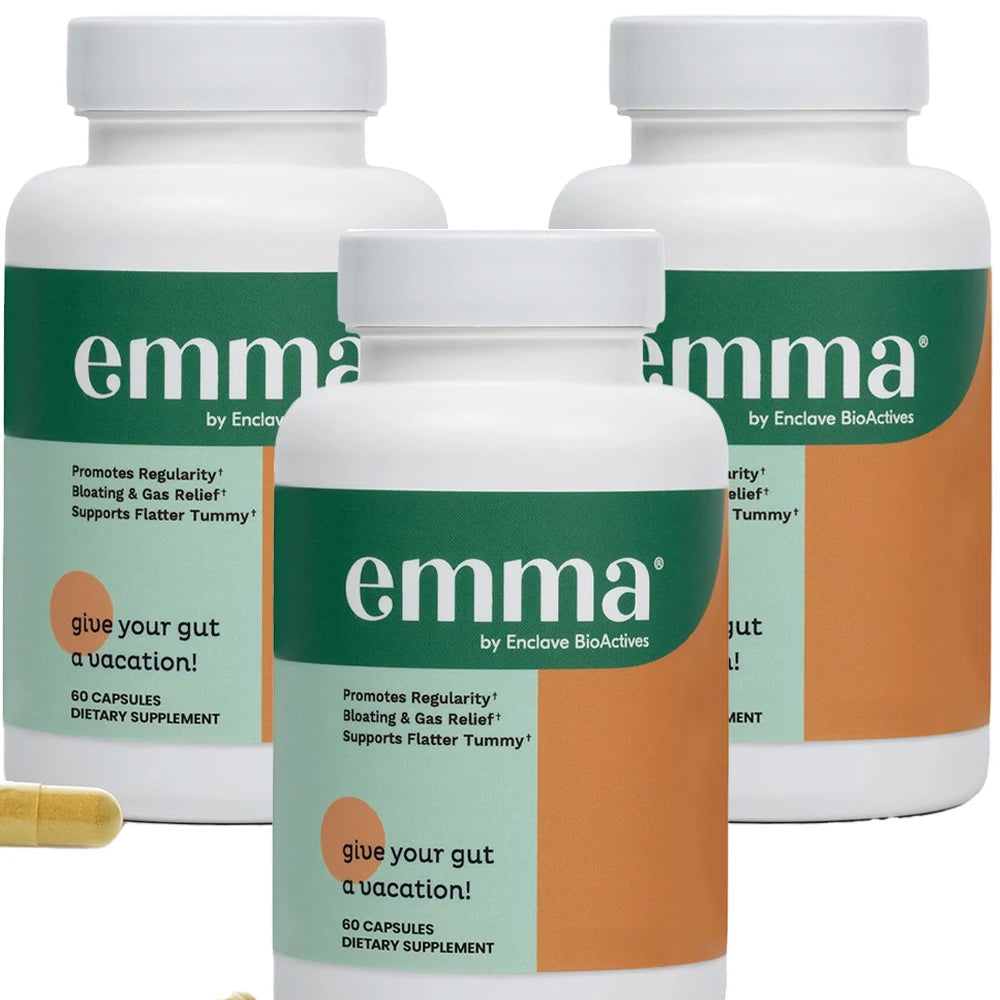 Emma Gut Health Relief Supplement | 60 Digestive Capsules For Women & Men | Helps Ease Bloating & Digestion Healthy supplements