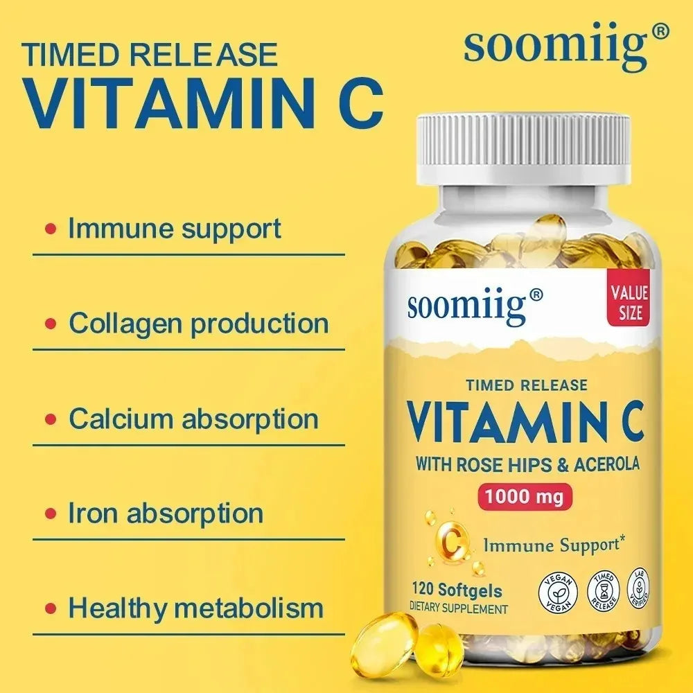 Vitamin C Capsules 1000mg - Immune System and Collagen Booster, Skin Health, Anti-aging Antioxidant Supplements Healthy supplements