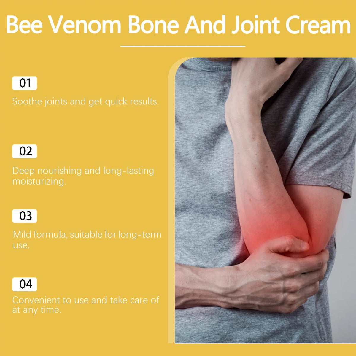Houkea Bee Venom Joint Bone Care Cream Repair Muscle Hurt Relief Rheumatoid Pain Arthritis Treatment Body Knee Soothing Creams Healthy supplements