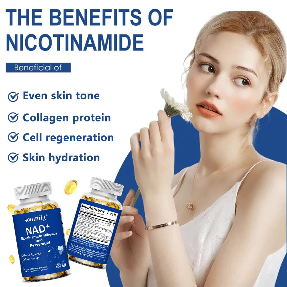 NAD Supplement, with Resveratrol - Support Cellular Health, Stamina & Healthy Aging, Promotes Blood Circulation Healthy supplements