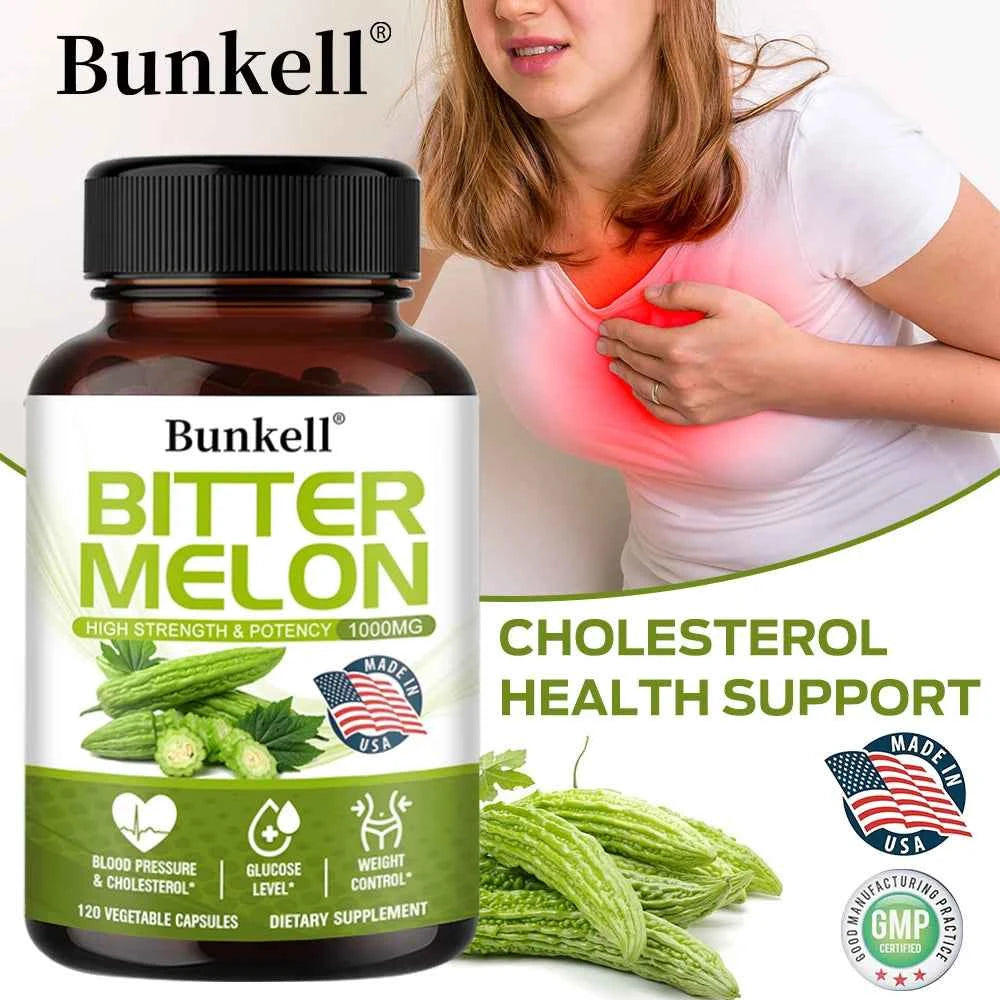 Revitalize Your Wellness with Bitter Melon Extract Capsules - 1000mg Plant Supplement for Metabolic Health and Weight Management