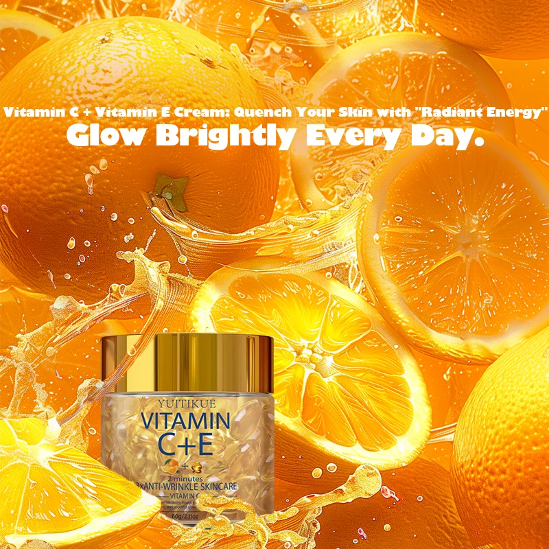 YUITIKUE Vitamin C + E Anti-Wrinkle Capsules - 60g 2-Minute 3x Anti-Aging Skincare for Smooth, Firm & Glowing Skin Healthy supplements