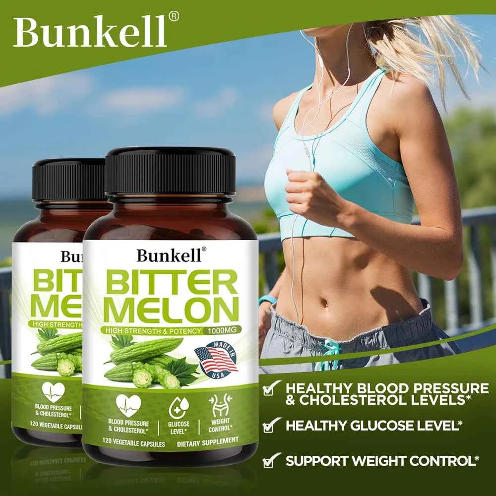 Revitalize Your Wellness with Bitter Melon Extract Capsules - 1000mg Plant Supplement for Metabolic Health and Weight Management