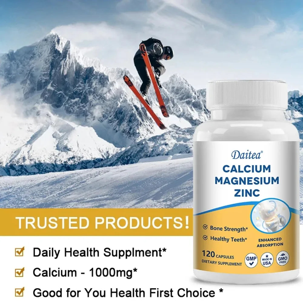 Calcium, Magnesium, Zinc Supplement - Supports Bone Health and Immune System Enhances Nutrient Absorption Healthy supplements