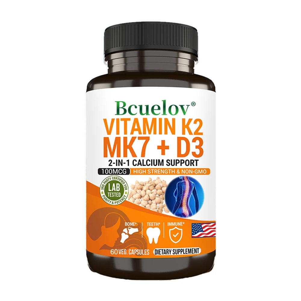 Natural Vitamin D3 K2 Softgels for Heart, Joint and Bone Health, D3 K2 Multivitamin Supplement Healthy supplements