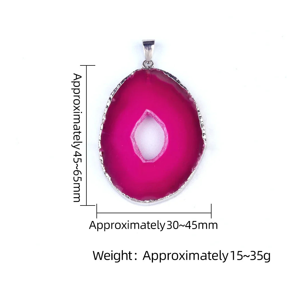 Natural Stone Onyx Pendant Gold Plated Slice Agate Onyx for Trendy Jewelry Making Diy Women Necklace Earring Supply Healthy supplements