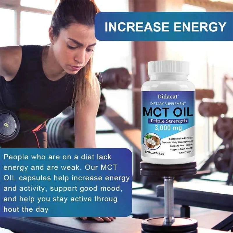 MCT Oil Dietary Supplement, Help Weight Management, Supports Energy, Ketogenesis and Brain Health, Ketogenic Friendly