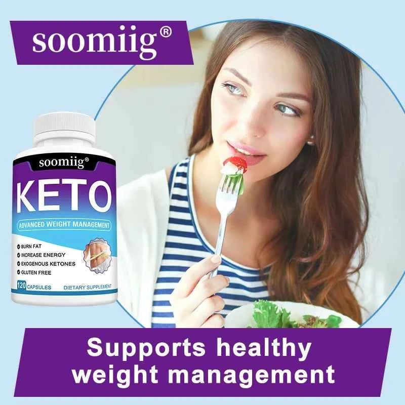 Keto Supplement Capsules, Detoxifies, Help Suppress Appetite, Promote Digestive Health, Suitable for Both Men and Women