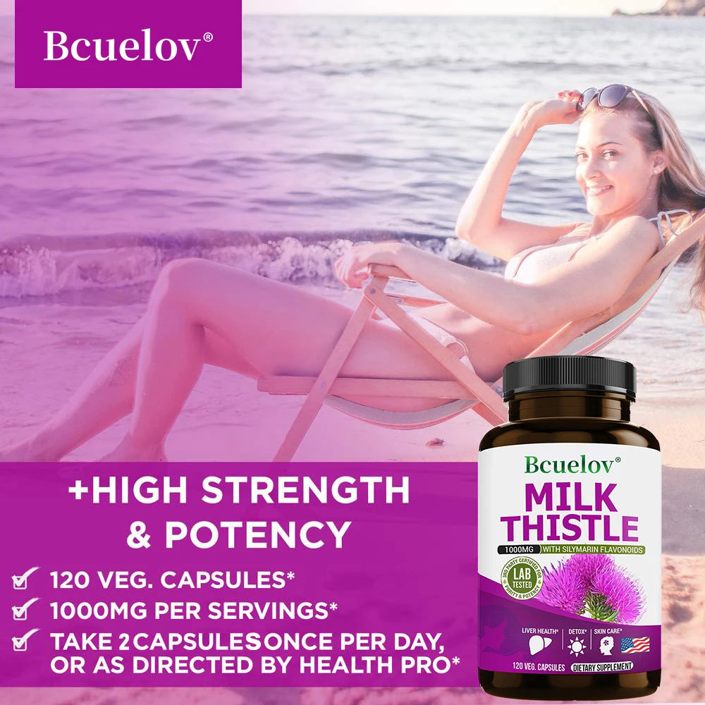 Fatty Liver Cleanse and Liver Detox Supplement with Milk Thistle Extract-for Men and Women, Supports Liver Health, Heart Health Healthy supplements