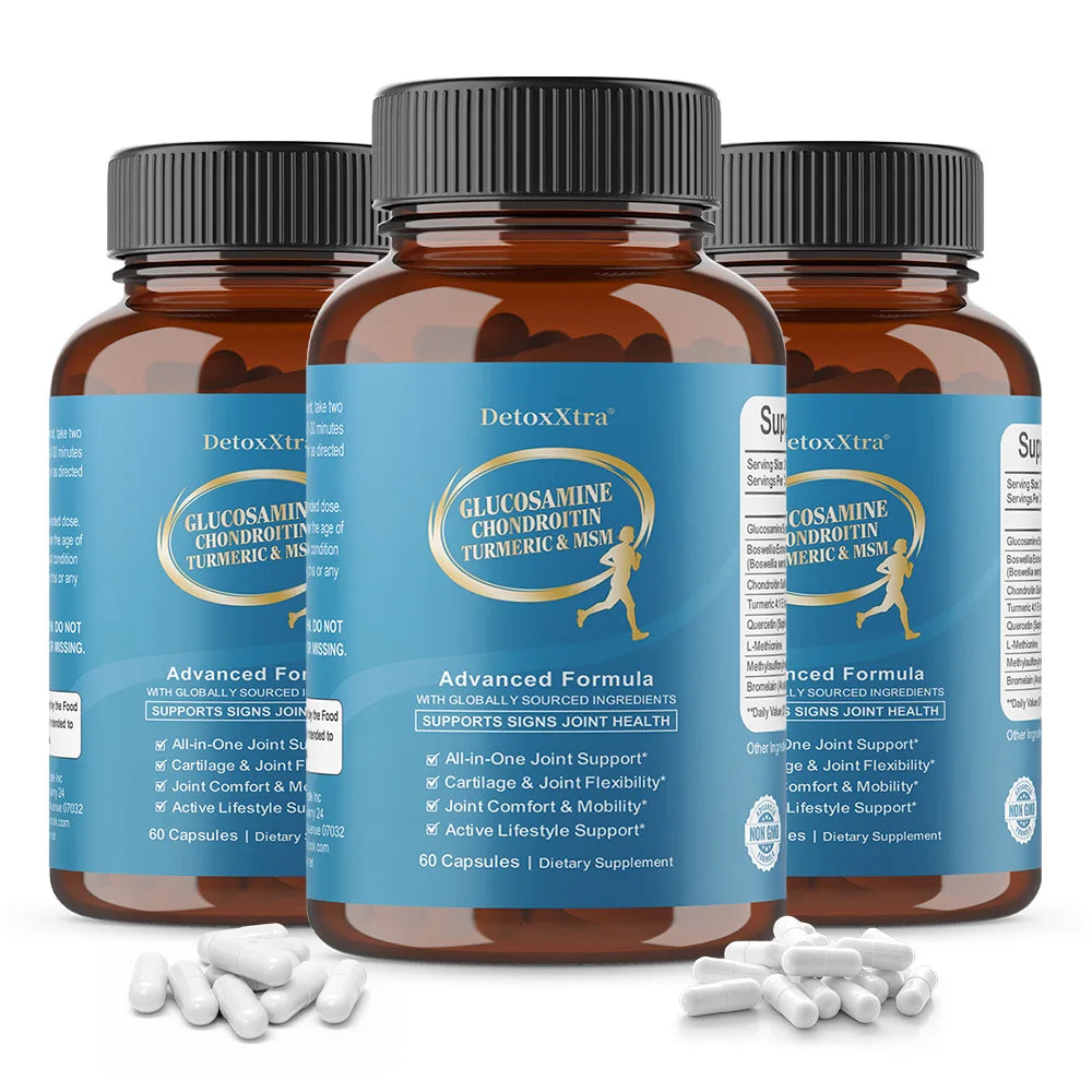 Glucosamine Chondroitin MSM | Joint Support Supplement Bone Health Support Flexibility & Cartilage Maintenance for Men & Woman Healthy supplements