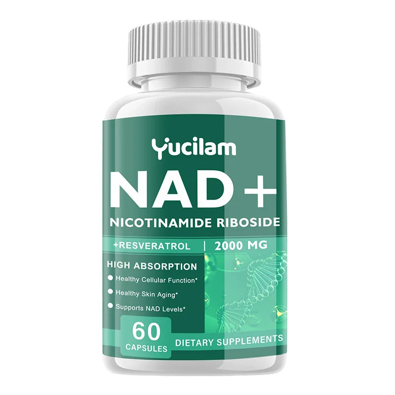 NAD+ Resveratrol Supplement - Anti-Aging, Energy Boost, Cell Repair, Skin Health, Brain Cognition - Provides Sustained Vitality Healthy supplements