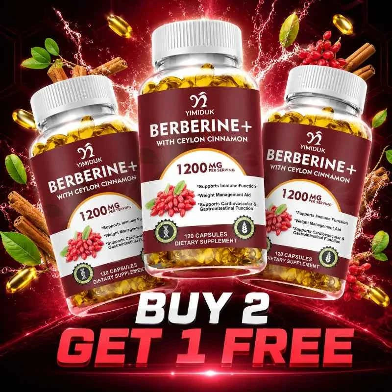 YIMIDUK Berberine Supplement with Cinnamon & Bitter Melon - Heart Health & Weight Management Support