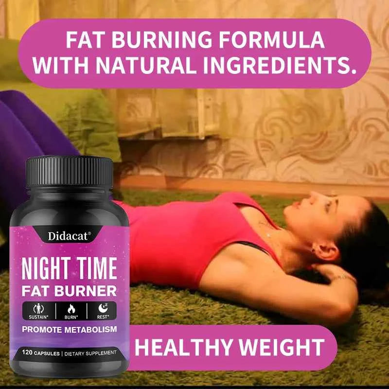 Nighttime Fat Burner - Boosts Metabolism, Suppresses Appetite, Promotes Sleep, Healthy Weight Management Supplement