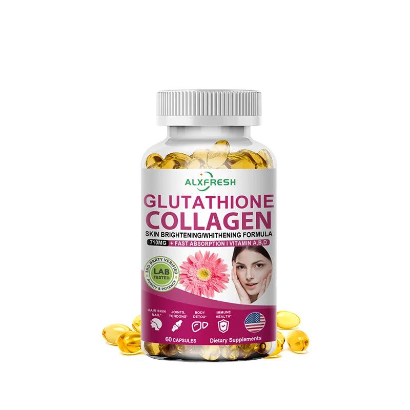 Multi Collagen Pills with Hyaluronic Acid + Vitamin C | Hydrolyzed Collagen Glutathione | for Women & Men Skin Nail Hair Health Healthy supplements