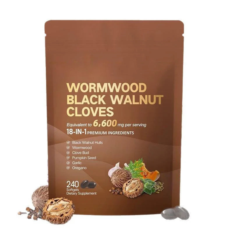 18-in-1 Wormwood Black Walnut Clove Softgels 6600mg Herbal Blend with Garlic Pumpkin Seed Oregano Daily Wellness 240 Softgels Healthy supplements