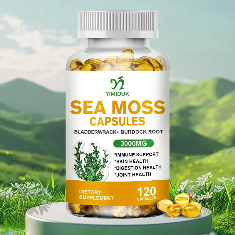 Buy 1 Get 1 Free! Organic Sea Moss Supplement, for Thyroid & Skin Health, Boosts Immunity, Energy & Digestion, GMP Certified Healthy supplements