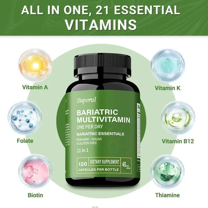 Bariatric Multivitamin Supplement - Maintaining Energy Levels, Promote Bone and Overall Health - Contains 21 Vitamins & Minerals Healthy supplements