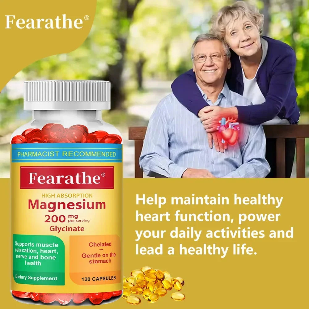200 Mg Magnesium Glycinate Capsules To Improve Sleep Quality, Support Joint and Bone Marrow Health, and Boost The Immune System Healthy supplements