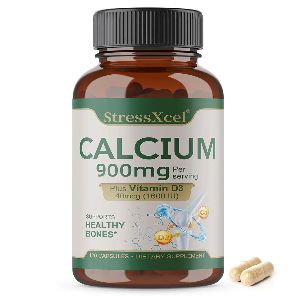 Bone Health and Joint Support Capsules with Calcium, Vitamin D3, Dietary Supplements for Women and Men, Gluten-Free Healthy supplements